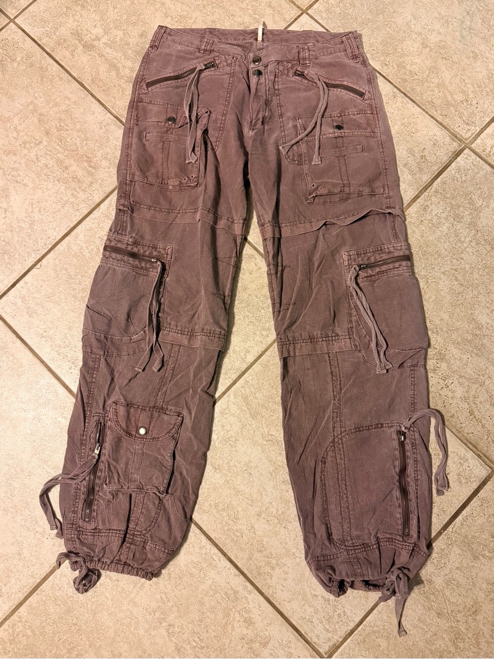 Free People Mauve Brown Cargo Pants